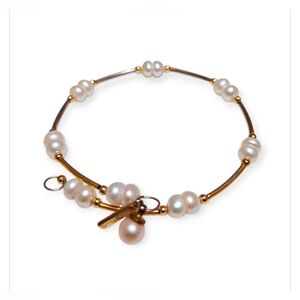 Vantel Pearls "Gold Rush" Gold Wire Wrap Bracelet